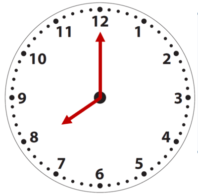 Clock showing eight o'clock