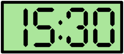 Clock showing half past three