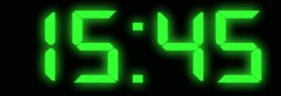 Clock showing quarter to four