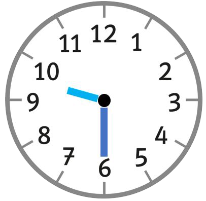 Clock showing 9:30