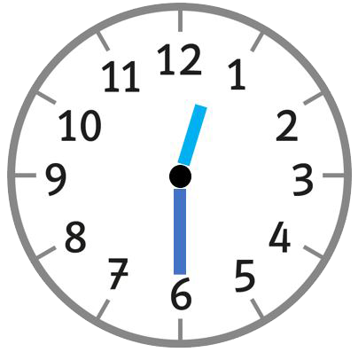 Clock showing 12:30