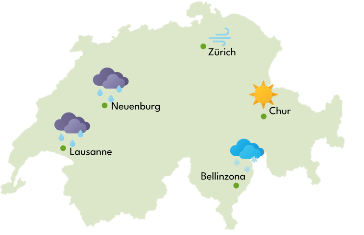 Wetterkarte der Schweiz